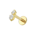 G23 Titanium Double Oval CZ Jewelled Threadless Flatback Stud Monster Piercing United Kingdom
