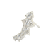 Silver-tone G23 titanium curved cluster labret with clear stones