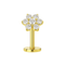 G23 Titanium CZ Jewelled Flower Threadless Floating Belly Ring