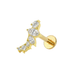G23 Titanium Triple Curved Marquise & Round Cluster Threadless Flatback Stud Monster Piercing United Kingdom