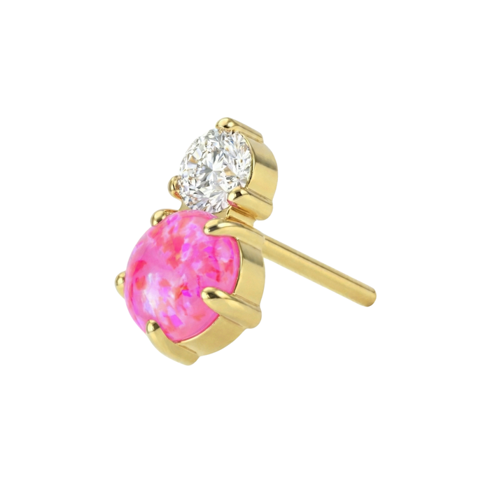 G23 Titanium Opal & CZ Duo Threadless Labret Accessory Top Monster Piercing United Kingdom