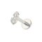 G23 Titanium Double Oval CZ Jewelled Threadless Flatback Stud