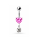 925 Sterling Silver Fancy Heart Shape Jewelled Dangling Navel Ring Body Jewellery - Monster Piercing