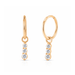 925 Sterling Silver Triple CZ Jewelled Drop Hinged Clicker Earrings Fashion Earrings