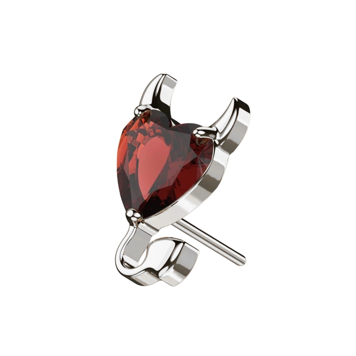 G23 Titanium Red Heart Devil Threadless Labret Accessory Top