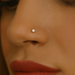 14K Gold Claw Set Round Lab Grown Diamond L-Bend Nose Stud - Monster Piercing