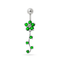 925 Sterling Silver Fancy Silver Flower Dangling Belly Ring