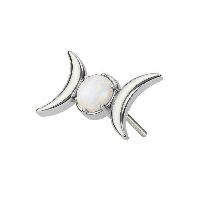 G23 Grade Titanium Opal Jewelled Celestial Moon Phase Threadless Top