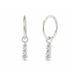925 Sterling Silver Triple CZ Jewelled Drop Hinged Clicker Earrings Fashion Earrings