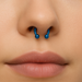 316L Surgical Steel Blue Horseshoe CBB with Ball - Monster Piercing
