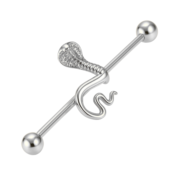 316L Surgical Steel Cobra Industrial Barbell