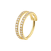 316L Surgical Steel Double Line Jewelled Hinged Segment Clicker Ring - Monster Piercing