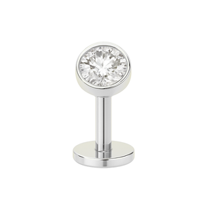 G23 Titanium Round CZ Jewelled Threadless Floating Belly Ring