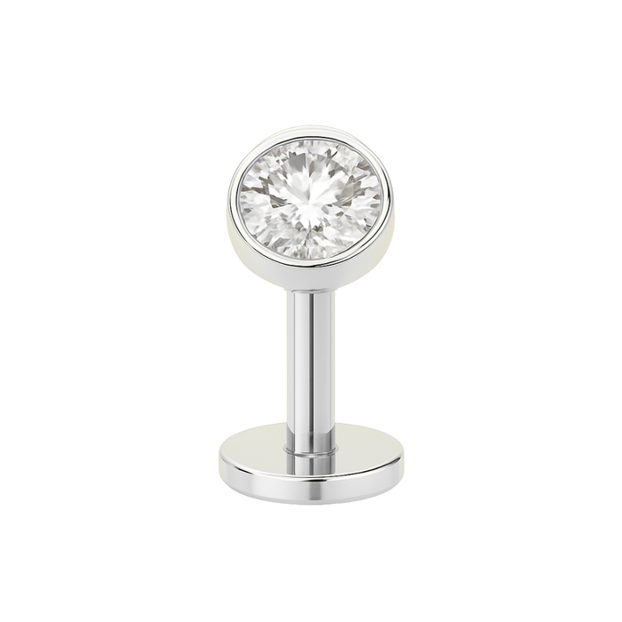 G23 Titanium Round CZ Jewelled Threadless Floating Belly Ring