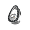 316L Surgical Steel Black CZ Jewelled Tear Drop Ear Plug