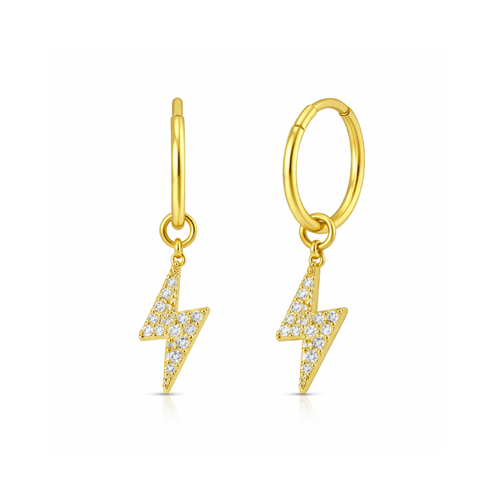 316L Surgical Steel CZ Jewelled Dangling Flash Hinged Earring Pair United Kingdom