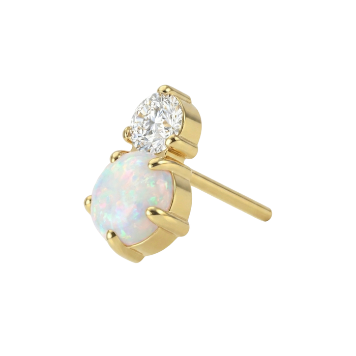 G23 Titanium Opal & CZ Duo Threadless Labret Accessory Top Monster Piercing United Kingdom