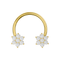 316L Surgical Steel Horseshoe Circular Bar with Floral Flower Septum Piercing