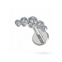 G23 Titanium Five CZ Jewelled Push-Fit Flatback Stud
