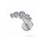 G23 Titanium Five CZ Jewelled Push-Fit Flatback Stud