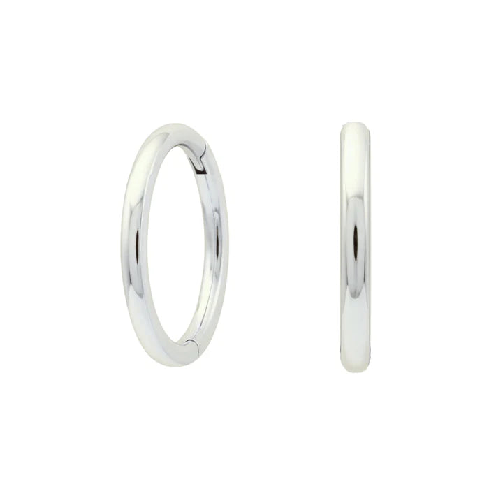 925 Sterling Silver Classic Hinged Clicker Earrings Pair