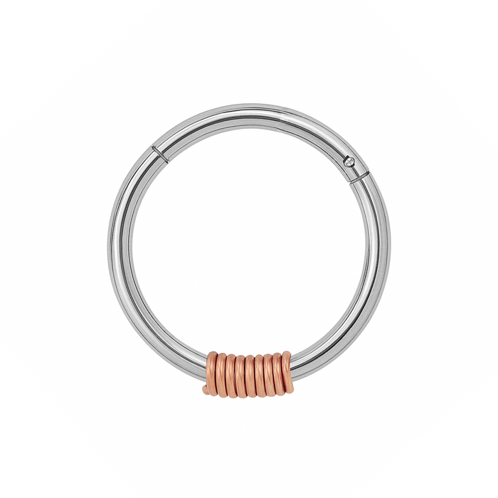 316L Surgical Steel Hinged Segment Ring with Spring - Monster Piercing