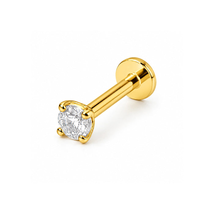 9K Gold CZ Stone Top Internal Push Fit Stud