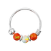 925 Sterling Silver AB Opal Bead in Center Nose Hoop Ring - Monster Piercing