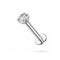 925 Sterling Silver Round CZ Jewelled Threadless Flatback Stud