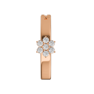 316L Surgical Steel Cubic Zirconia Flower Curved Clicker Belly Ring