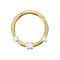 925 Sterling Silver Triple CZ Jewelled Hinged Segment Clicker Ring