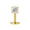 G23 Titanium Round CZ Jewelled Threadless Floating Belly Ring