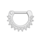 316L Surgical Steel Single Line Pronged CZs Septum Clicker
