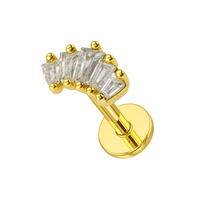 316L Surgical Steel Jewelled Crown Flatback Stud United Kingdom