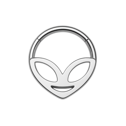316L Surgical Steel Alien Head Hinged Segment Clicker Ring - Monster Piercing