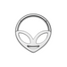316L Surgical Steel Alien Head Hinged Segment Clicker Ring - Monster Piercing