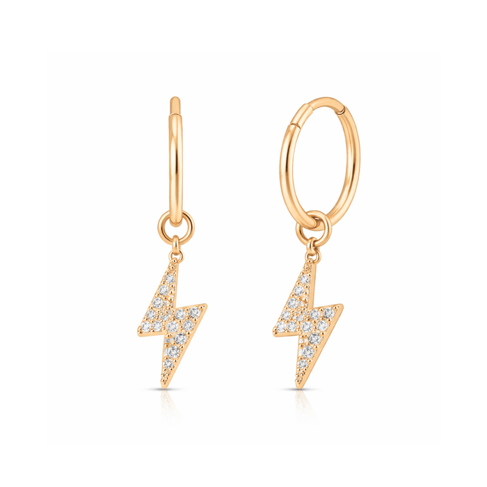 316L Surgical Steel CZ Jewelled Dangling Flash Hinged Earring Pair United Kingdom