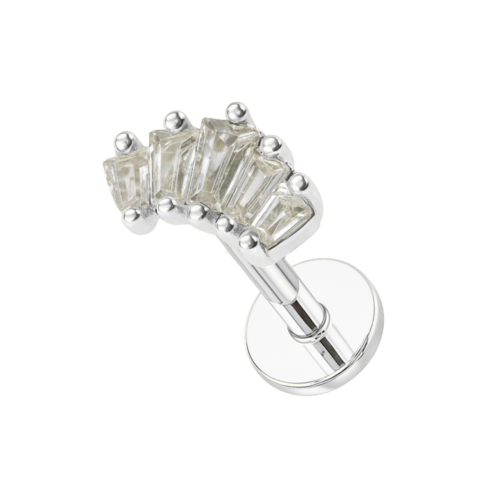 316L Surgical Steel Jewelled Crown Flatback Stud