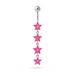 925 Sterling Silver Jewel Four Continuous Star Dangling Belly Ring - Monster Piercing