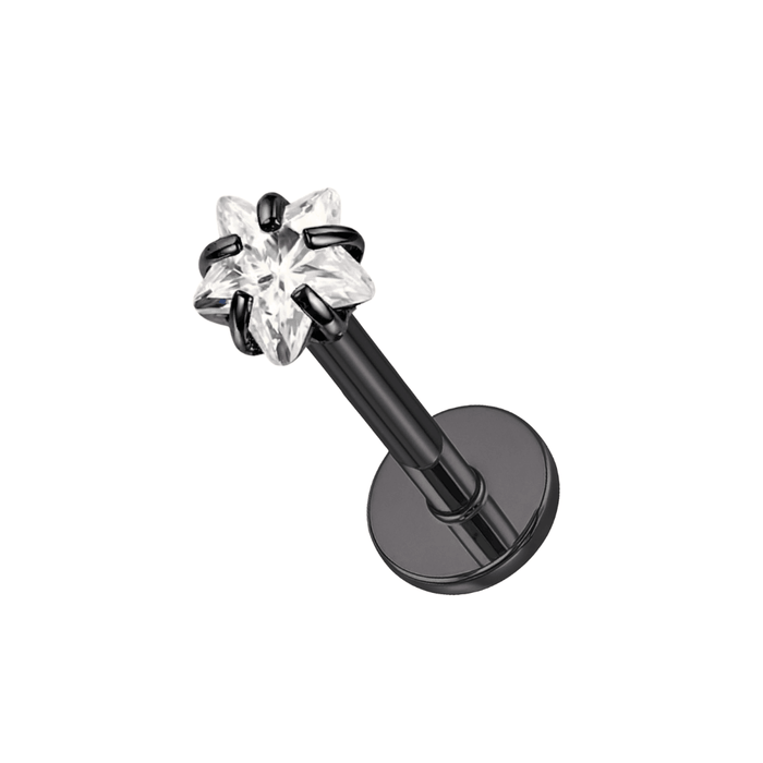 316L Surgical Steel Star stone Jewelled Top Black Anodised Labret Bar United Kingdom