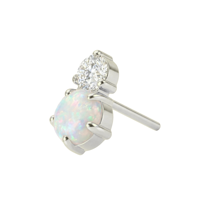 G23 Titanium Opal & CZ Duo Threadless Labret Accessory Top Monster Piercing United Kingdom