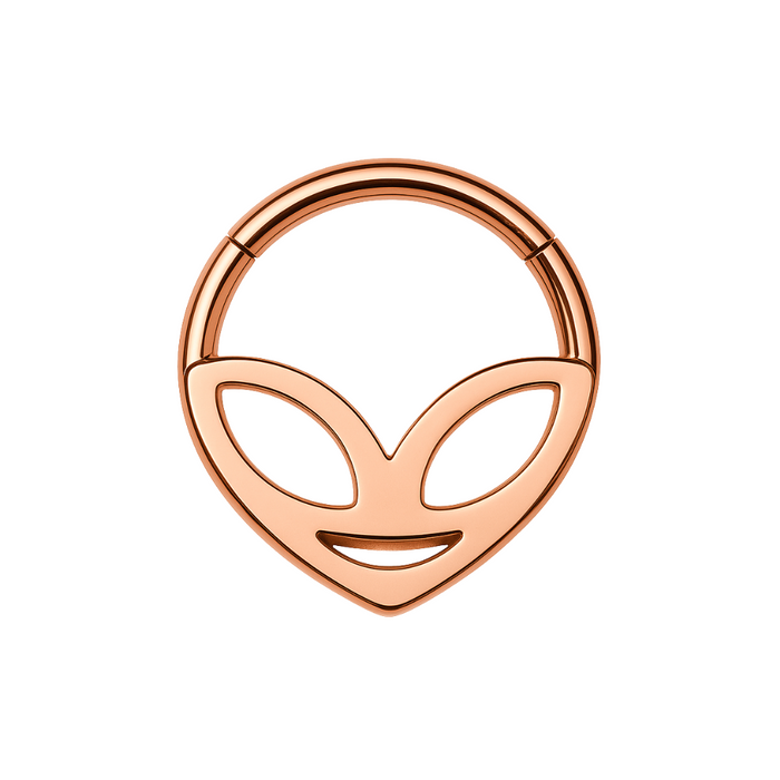 316L Surgical Steel Alien Head Hinged Segment Clicker Ring - Monster Piercing