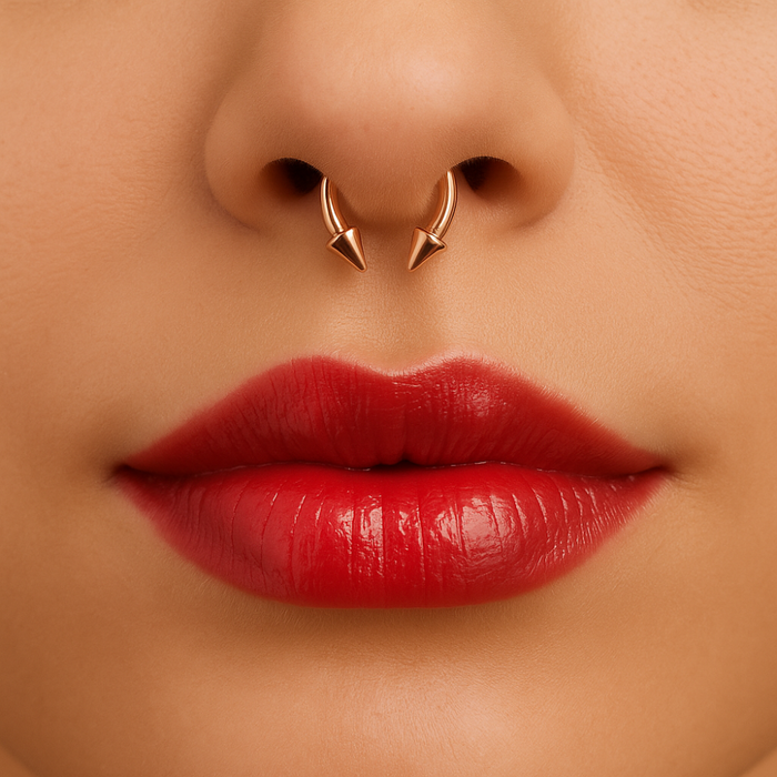 316L Surgical Steel with Rose Gold Horseshoe Cone End