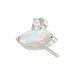 Elegant opal and CZ threadless top for cartilage, tragus, and helix piercings