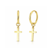 316L Surgical Steel CZ Jewelled Dangling Cross Hinged Earring Pair United Kingdom