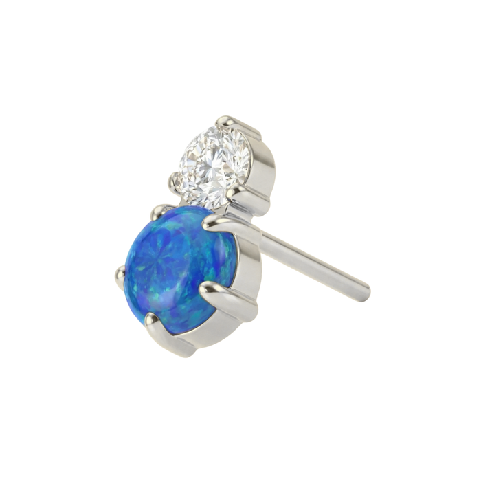 G23 Titanium Opal & CZ Duo Threadless Labret Accessory Top Monster Piercing United Kingdom