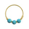 9K Gold Turquoise Beads Hoop Nose Ring