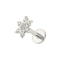 316L Surgical Steel Star Cluster CZ Internally Threaded Flatback Stud