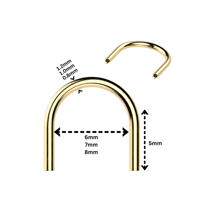 G23 Titanium Push In U Hoop Barbell Pin