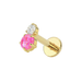 G23 Titanium Pink Opal & CZ Duo Threadless Flatback Stud Monster Piercing United Kingdom